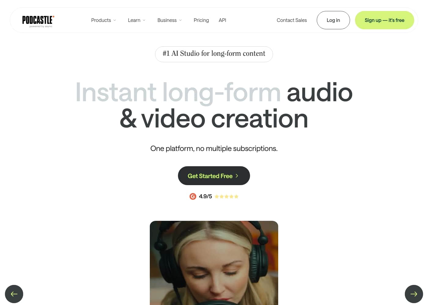 Podcastle 홈페이지 스크린샷