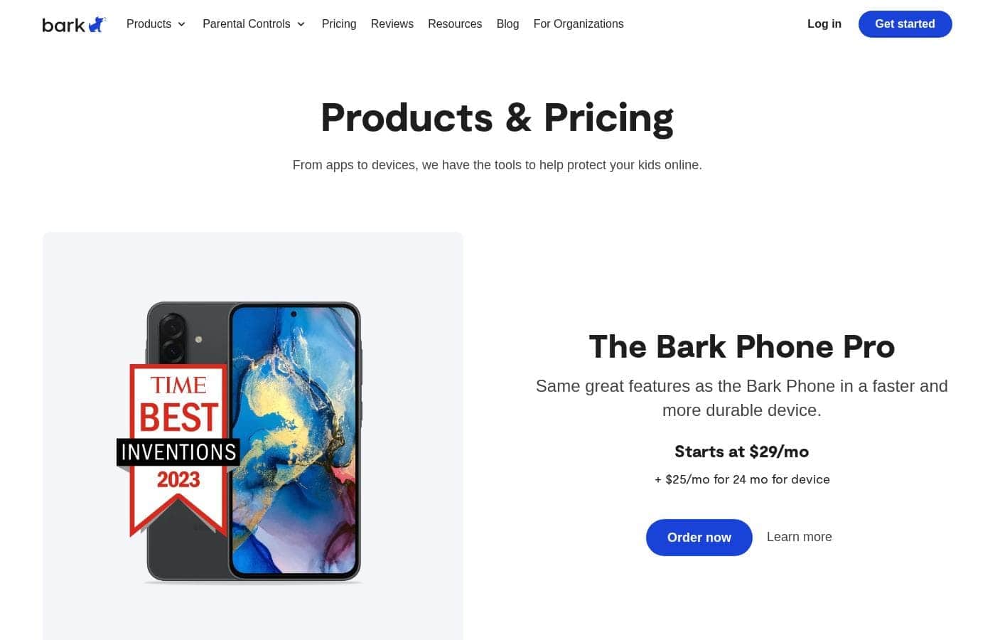 Bark pricing page screenshot