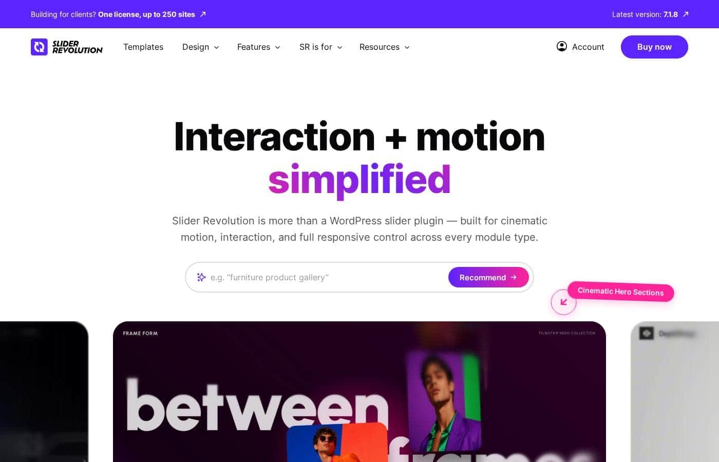 Slider Revolution homepage screenshot