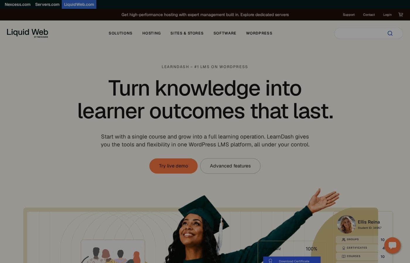 Learndash homepage screenshot