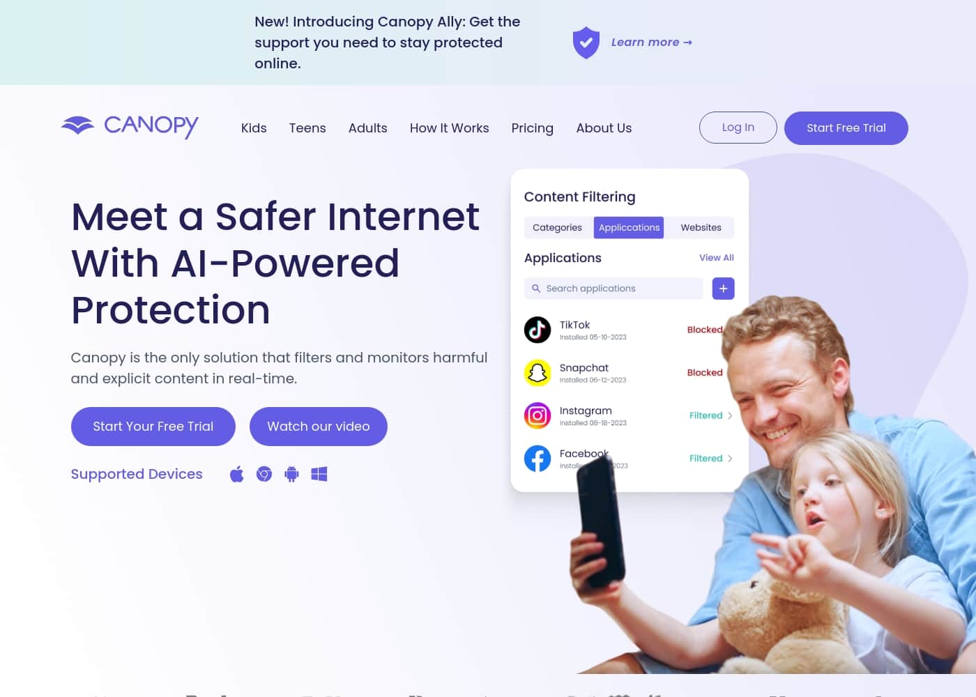 Canopy homepage screenshot