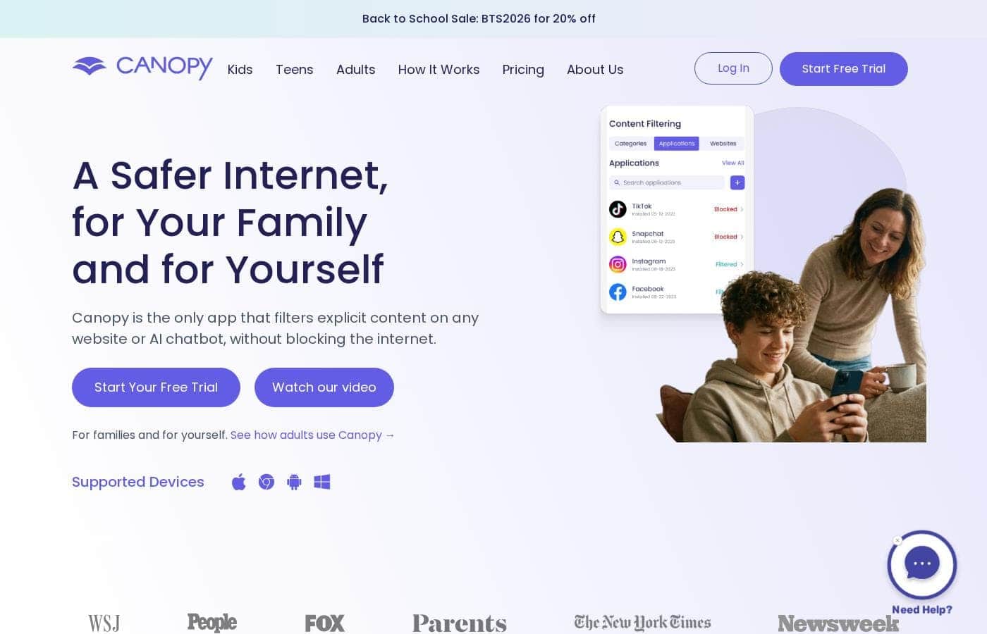 Canopy homepage screenshot