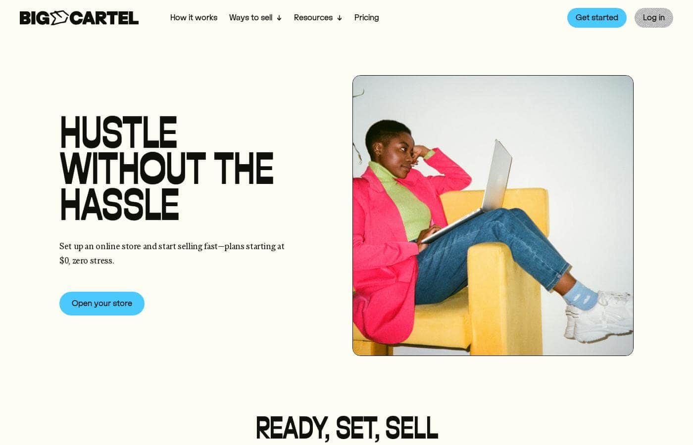 Big Cartel homepage screenshot