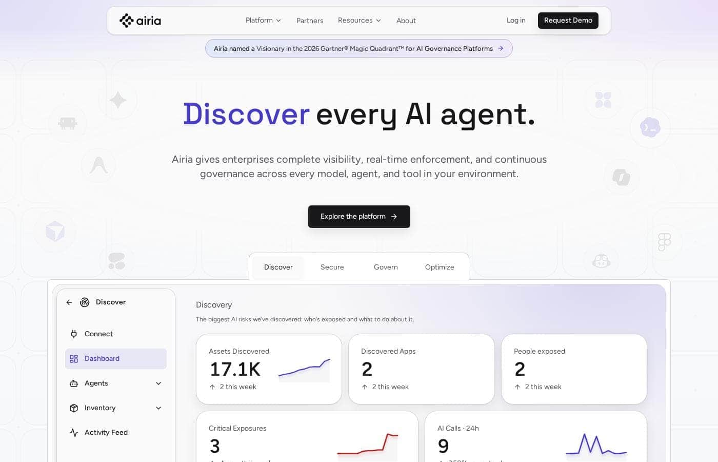 Airia 홈페이지 스크린샷