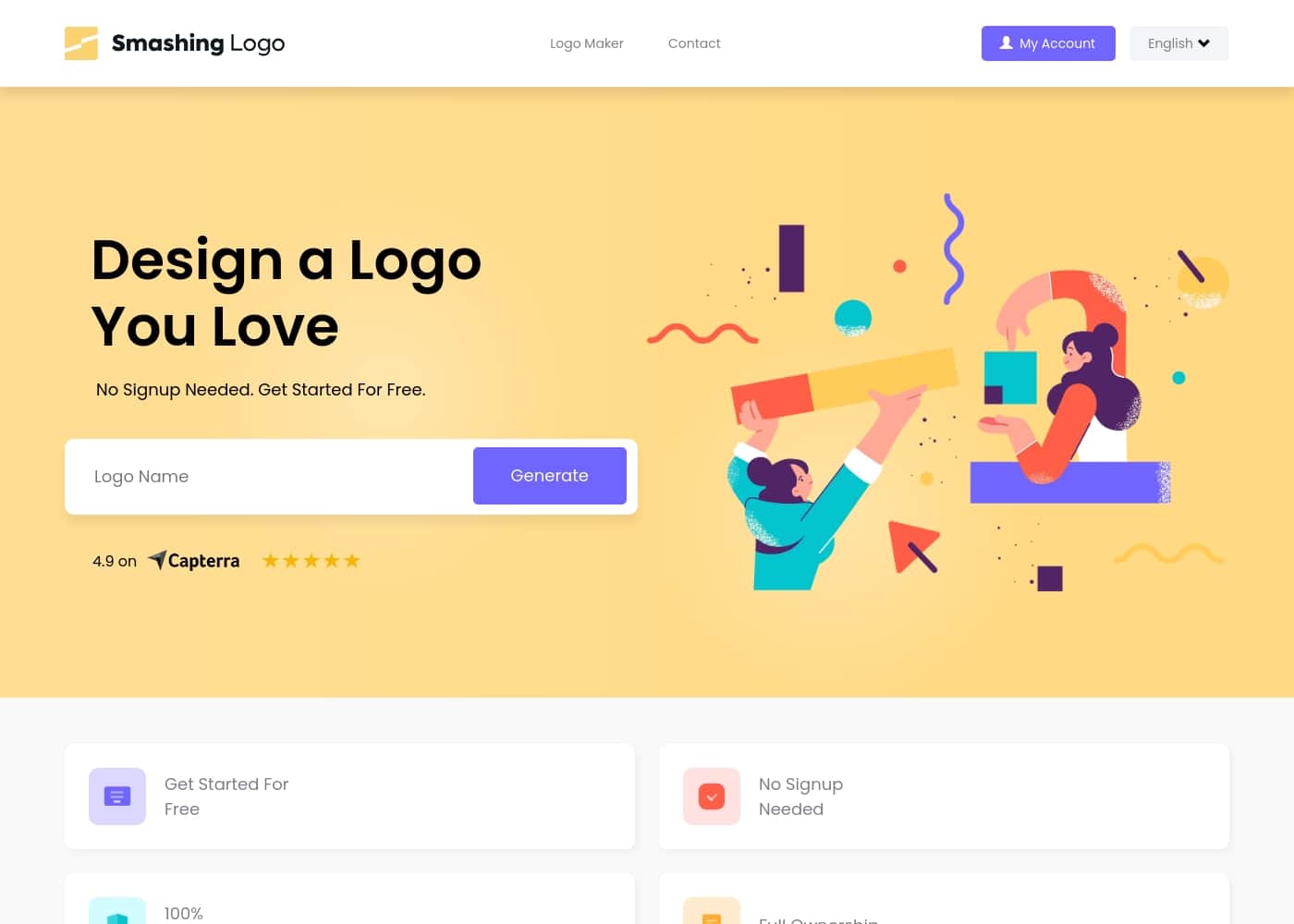 Smashinglogo homepage screenshot