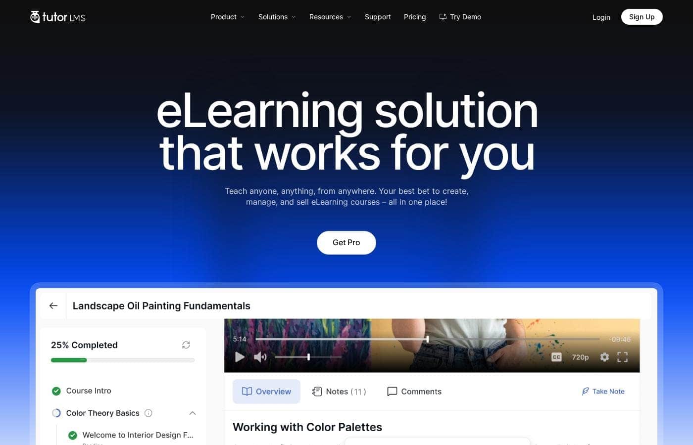 Tutor LMS homepage screenshot