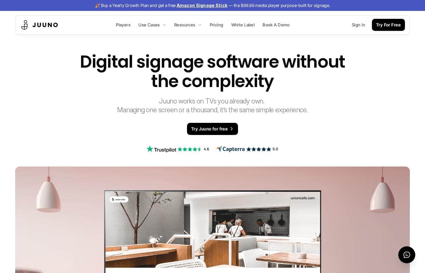 Juuno homepage screenshot