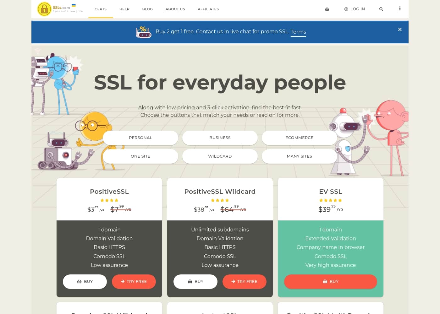 SSLs homepage screenshot