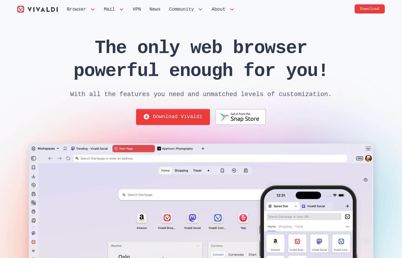 Vivaldi pricing page screenshot
