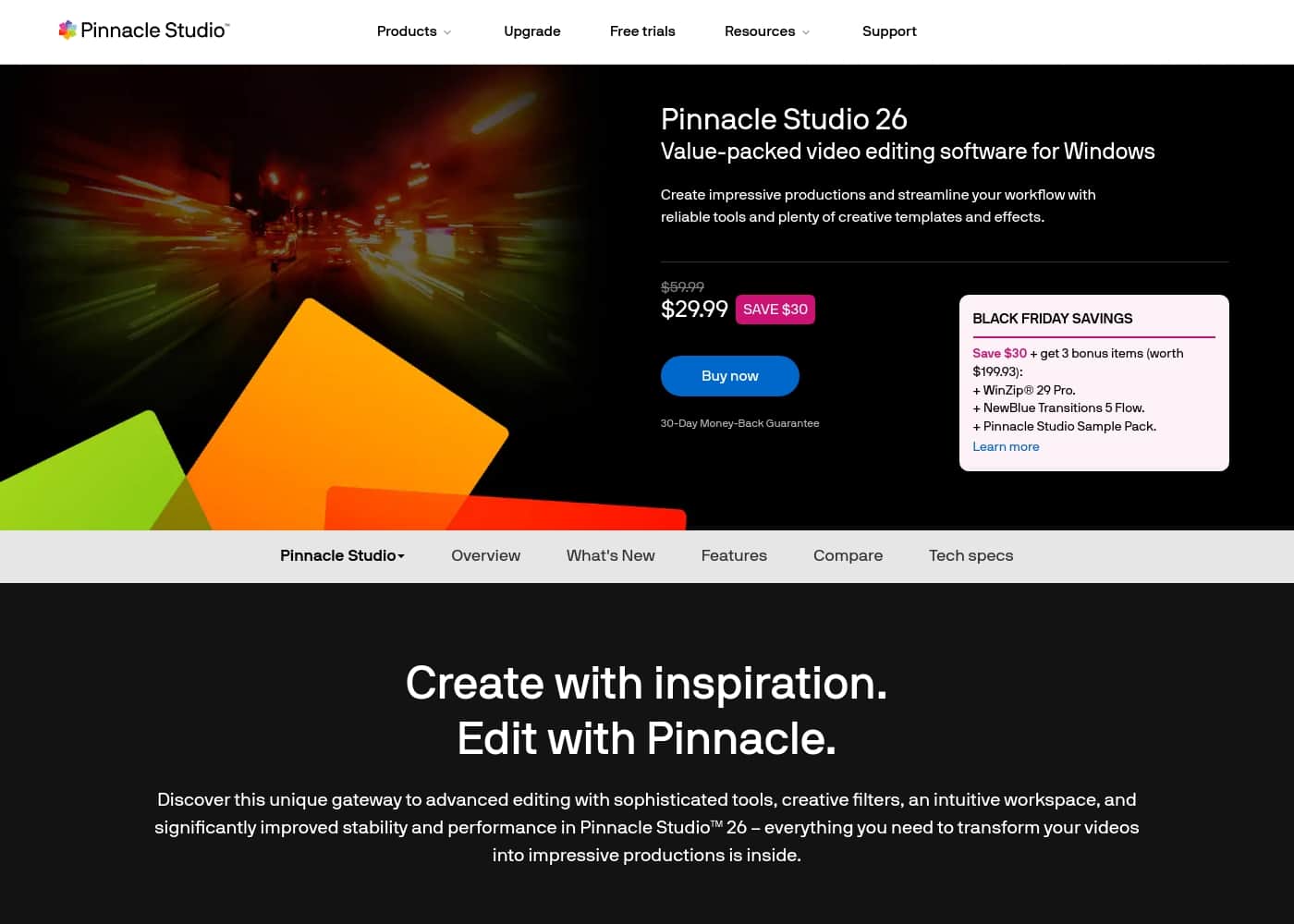 ภาพหน้าจอหลักของ Pinnacle Studio
