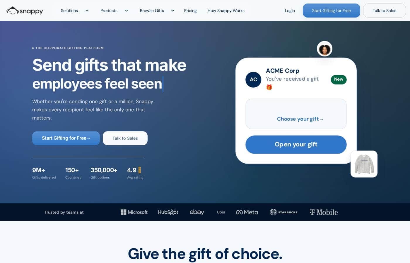 Snappy homepage screenshot