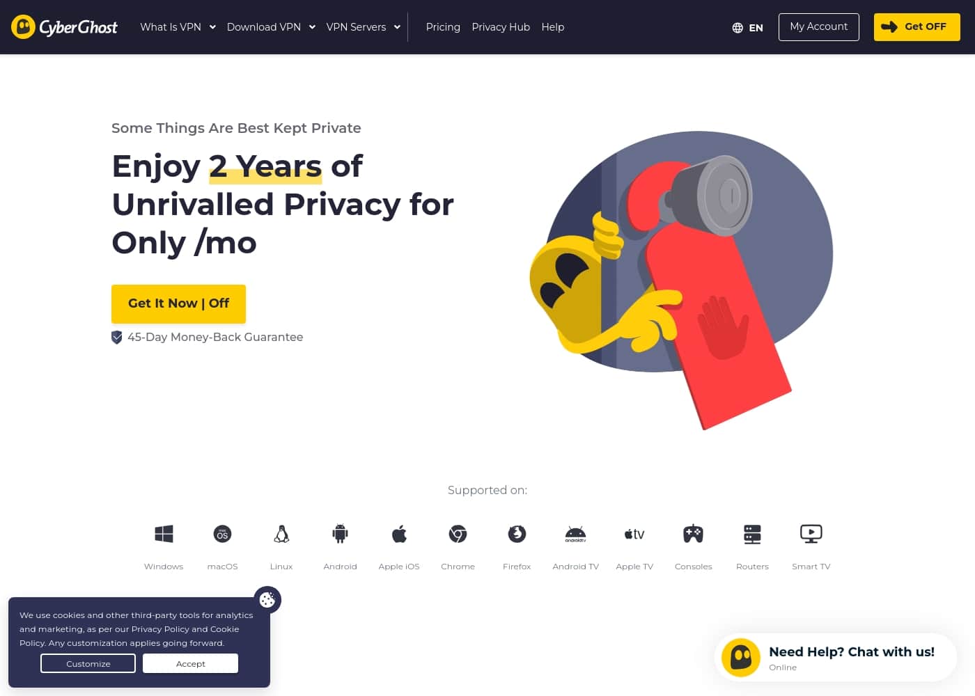 CyberGhost homepage screenshot