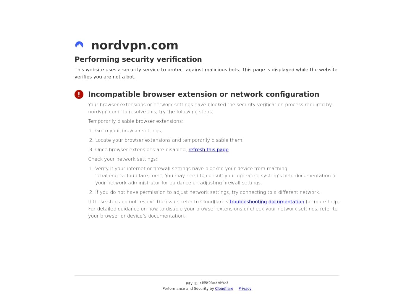 ภาพหน้าจอหลักของ NordVPN