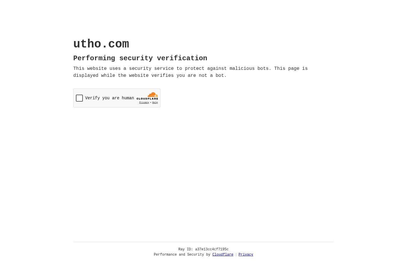 Utho homepage screenshot