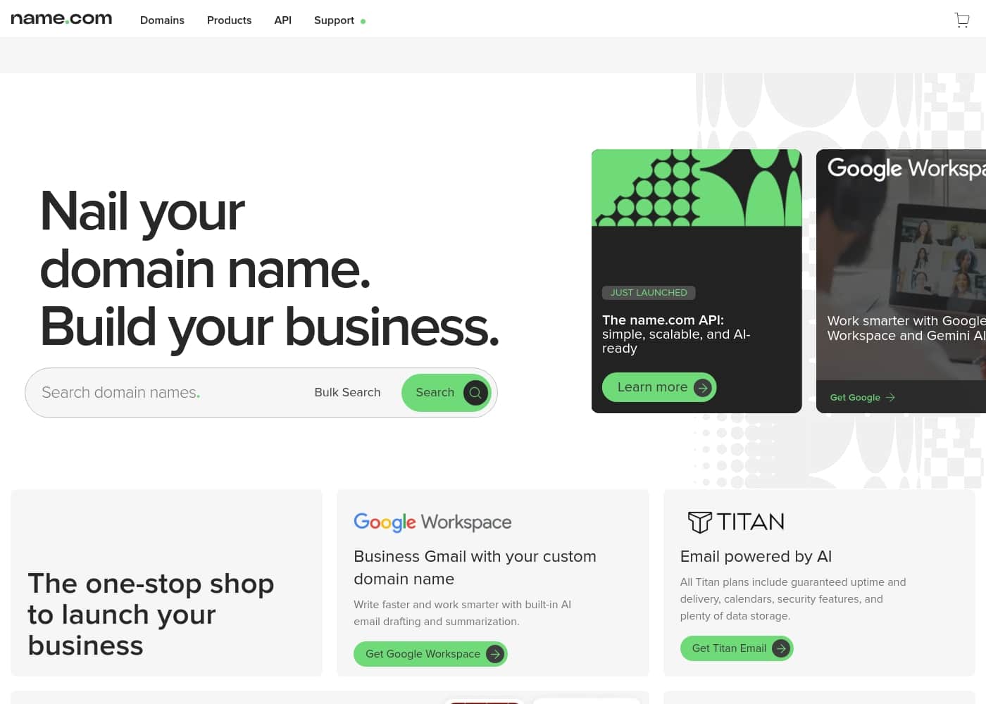 Name.com 홈페이지 스크린샷