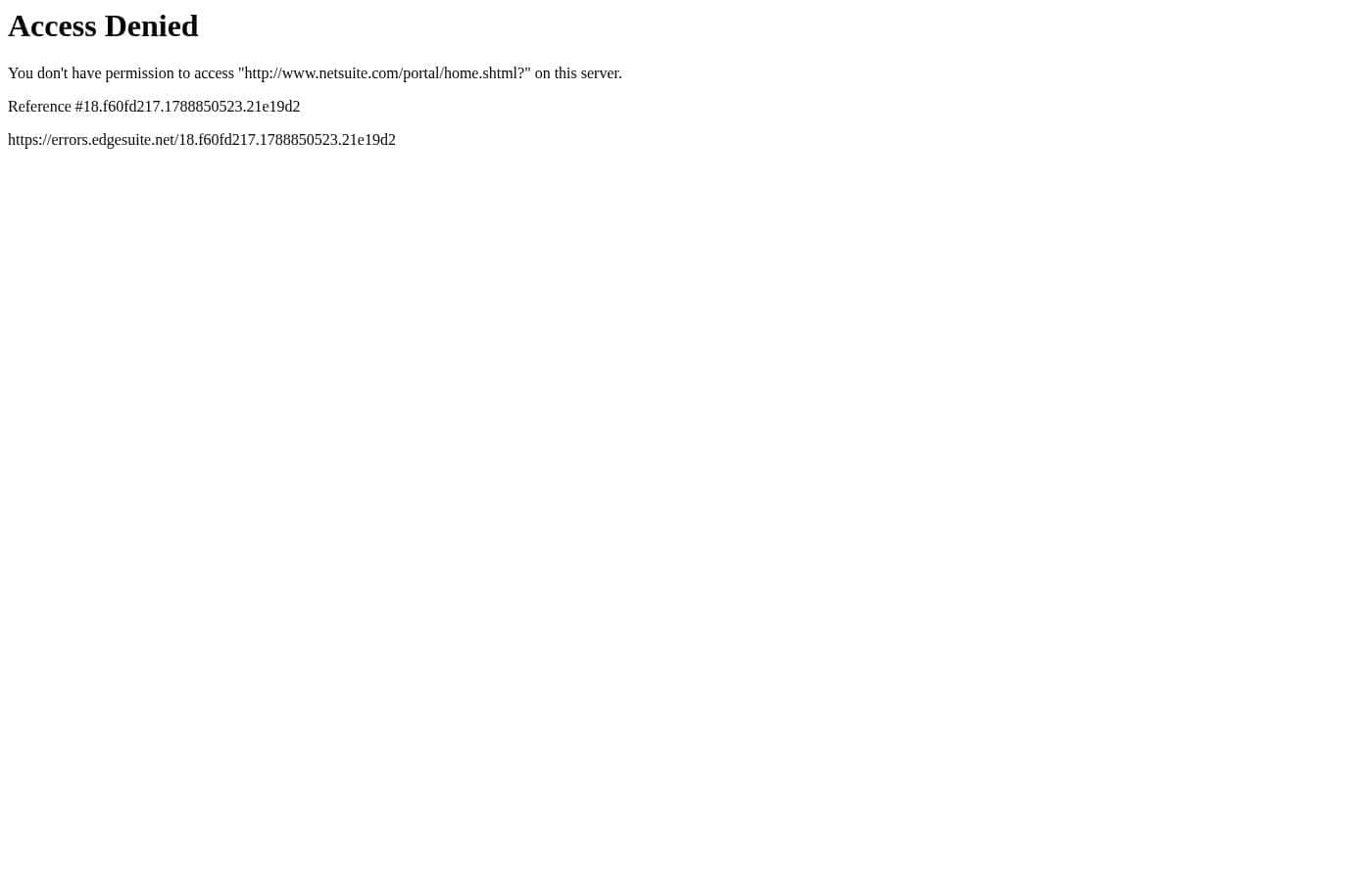 Screenshot della homepage di NetSuite