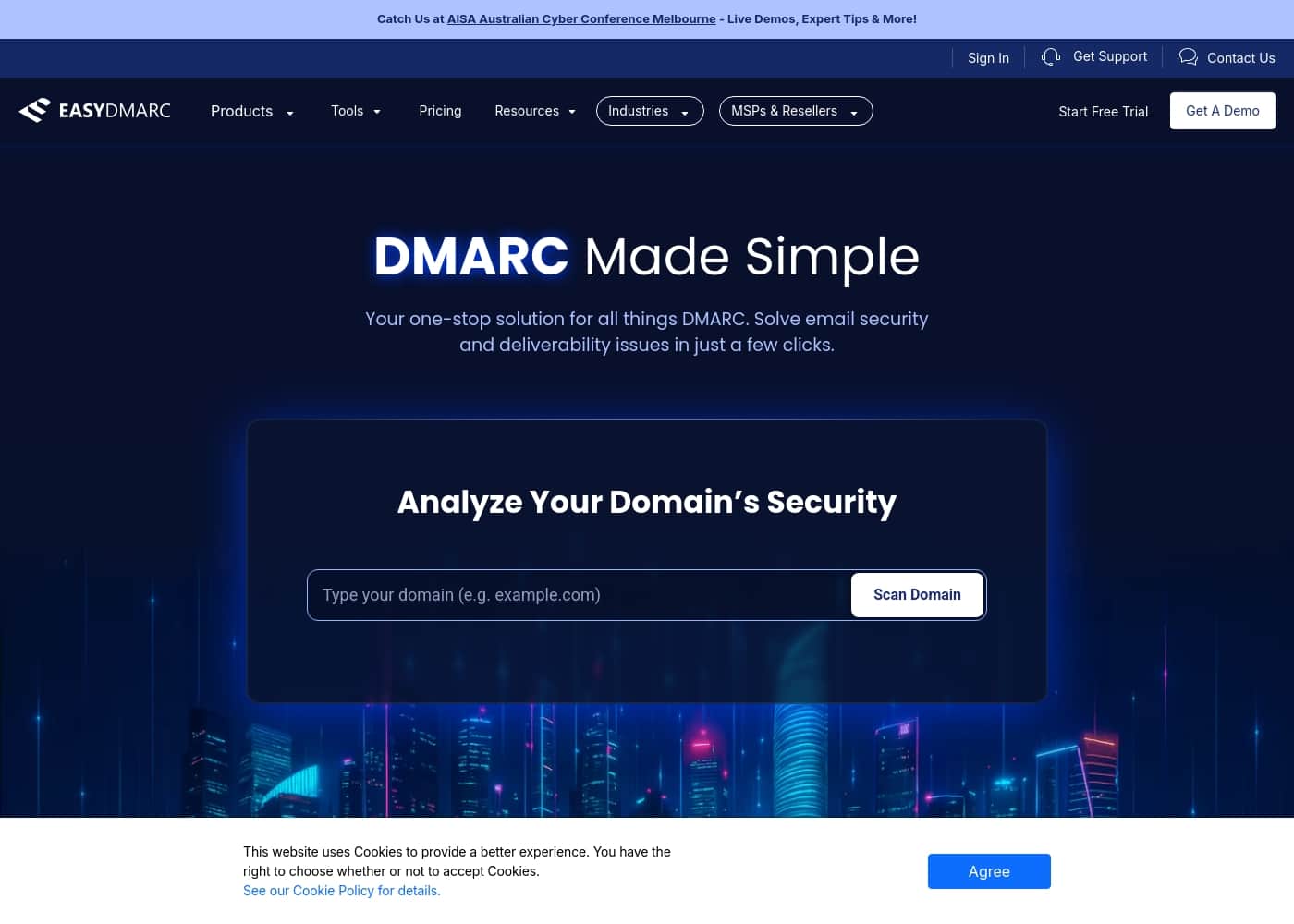 EasyDMARC homepage screenshot