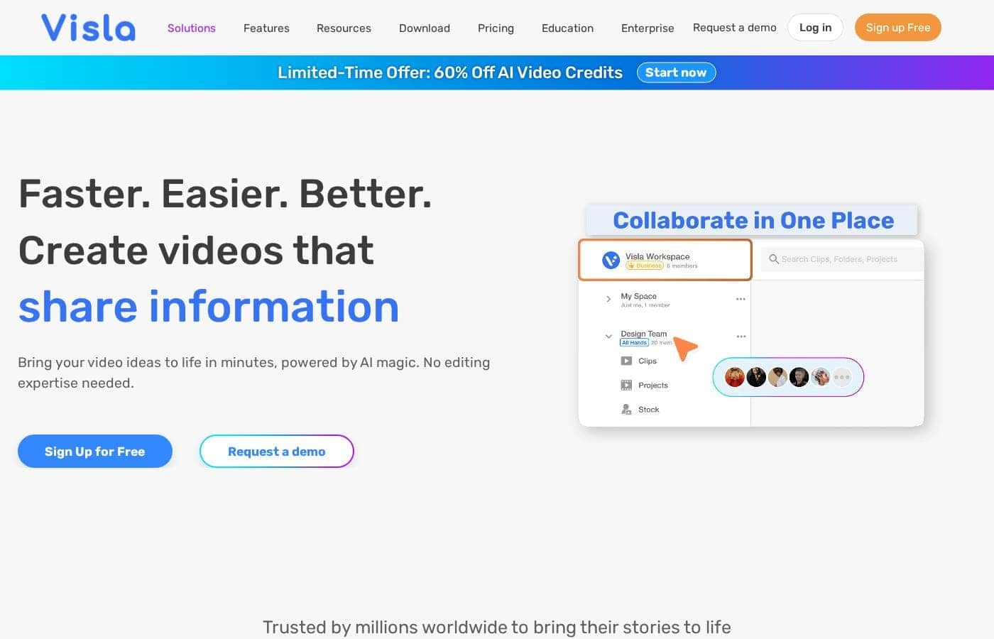 Visla homepage screenshot