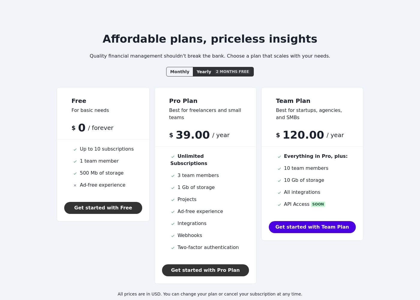 Pricing