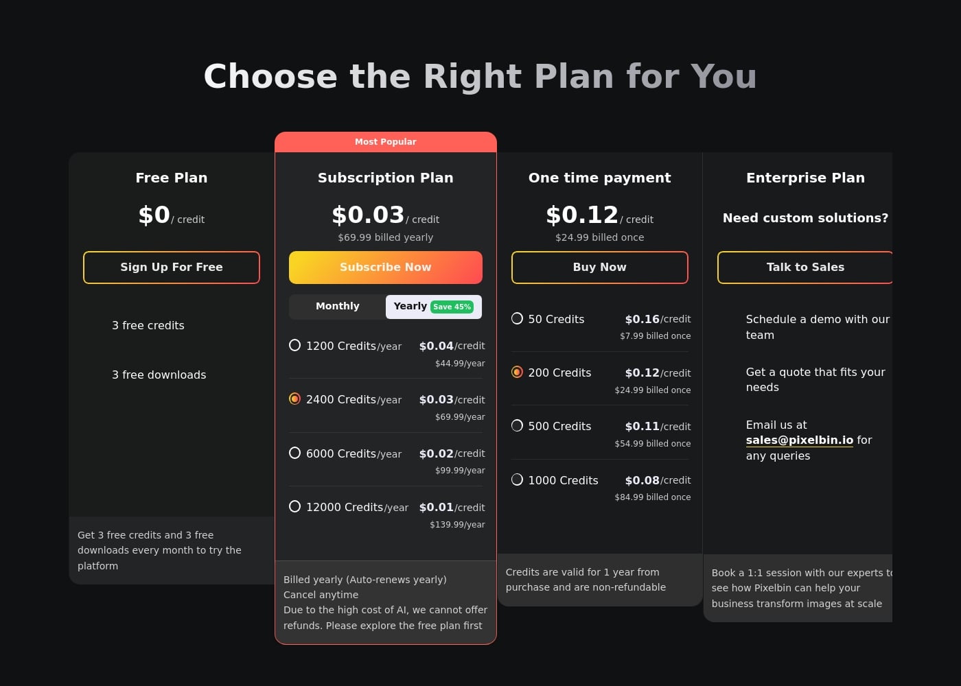 Pricing