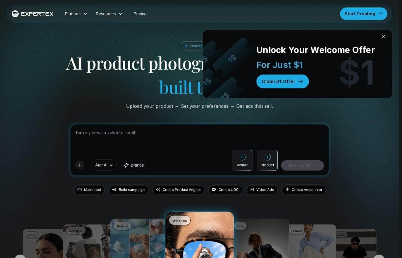 ExpertEx Homepage-Screenshot