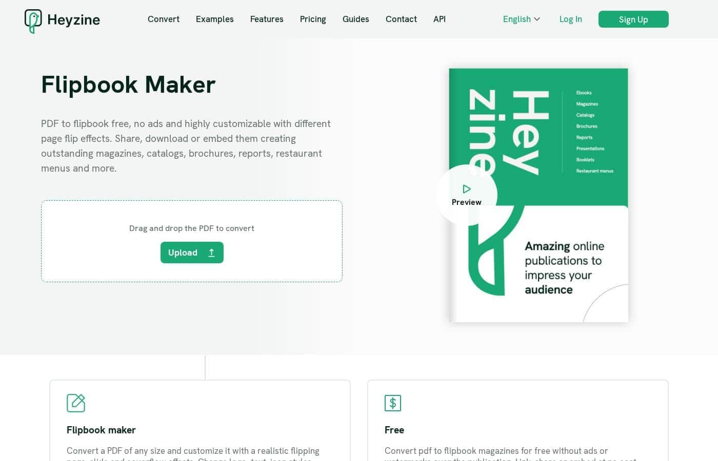 Heyzine pricing page screenshot