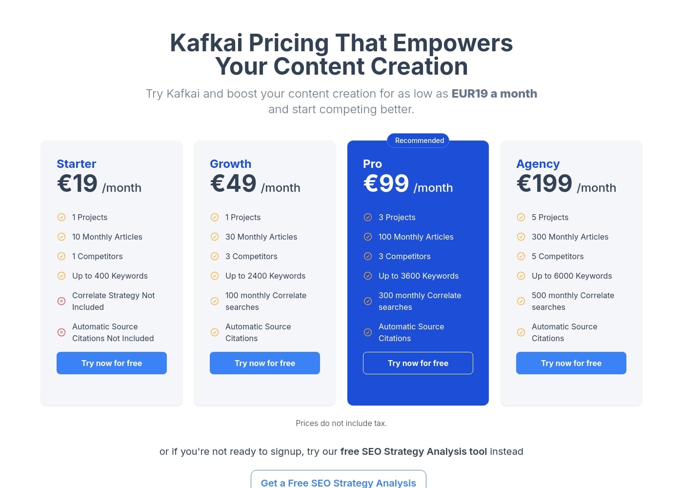 Pricing