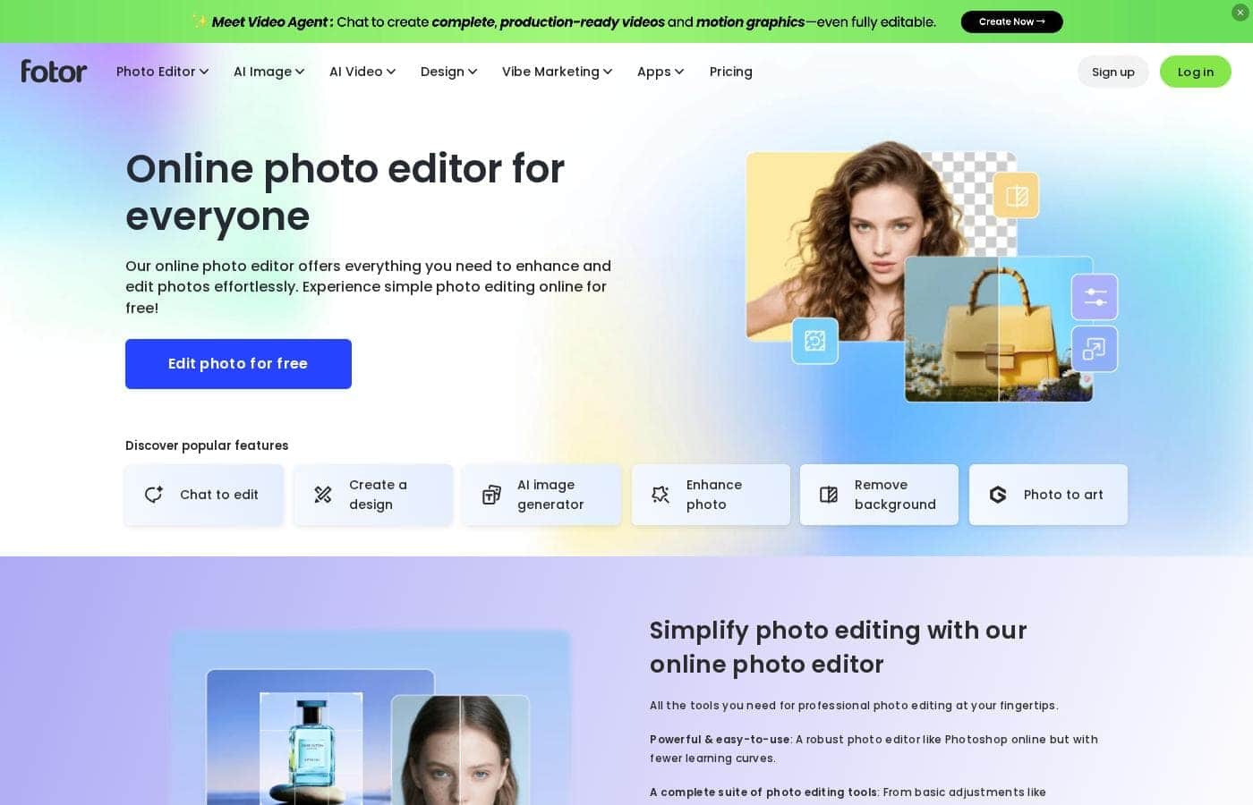 Fotor homepage screenshot