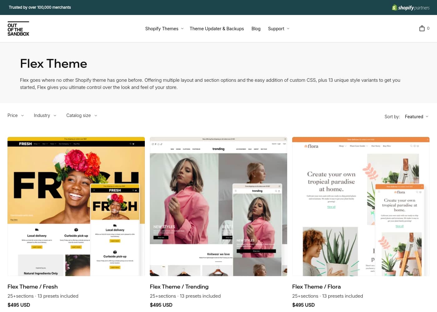 ภาพหน้าจอหลักของ Flex Theme