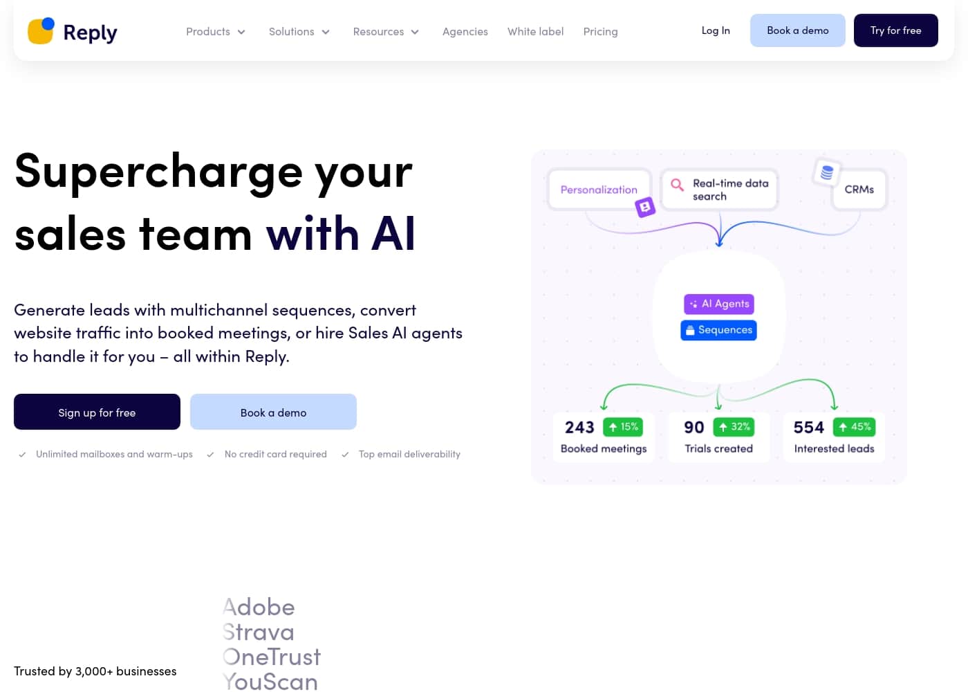 ภาพหน้าจอหลักของ Reply.io