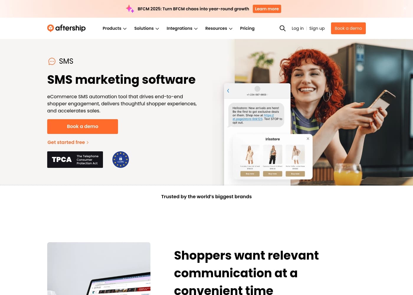 AfterShip SMS首页截图