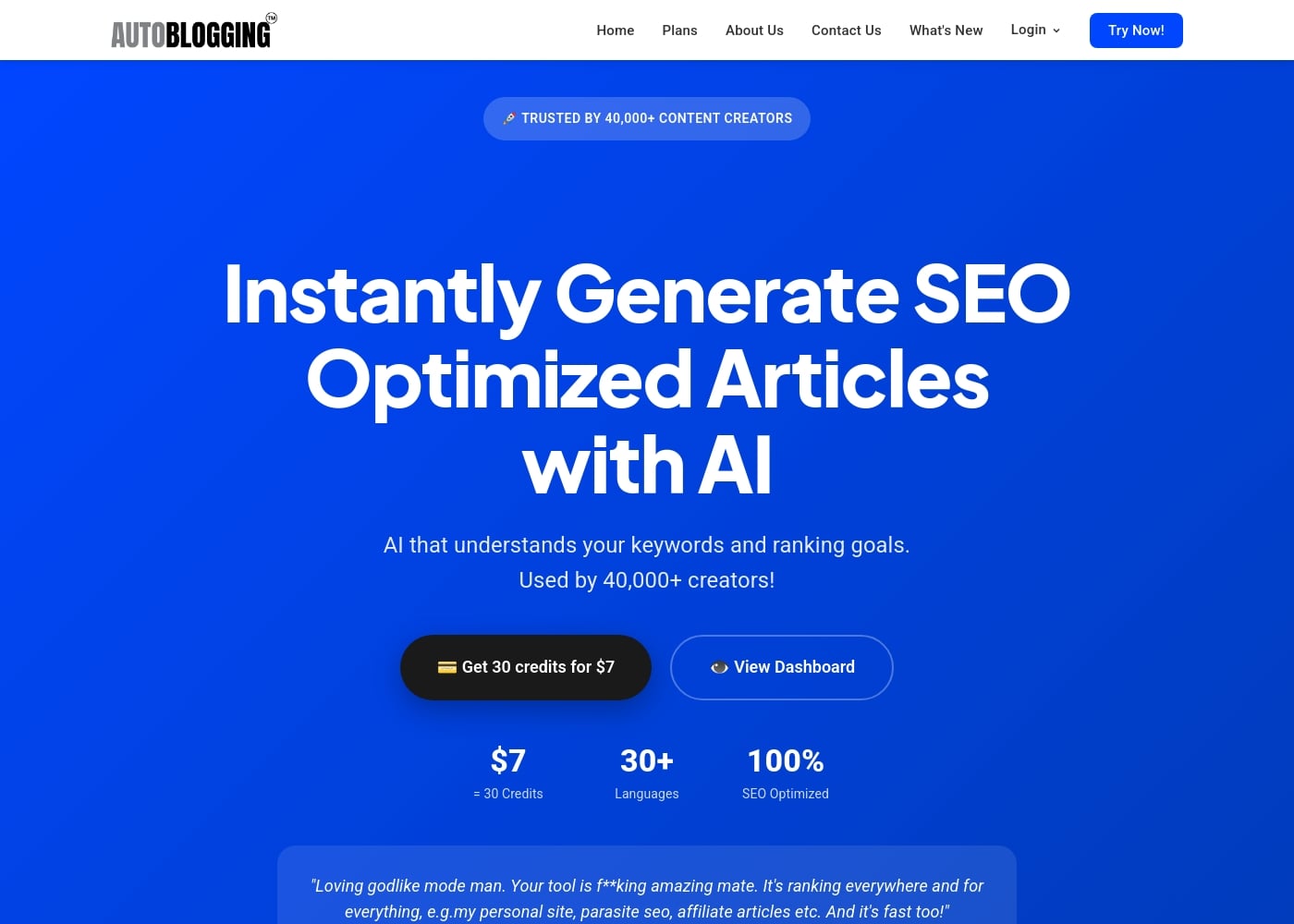Autoblogging.ai首页截图