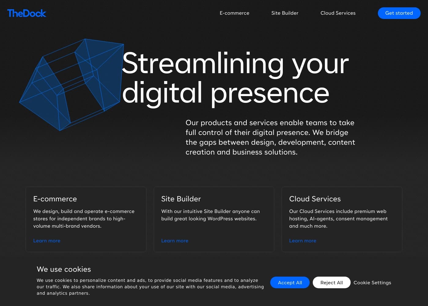 TheDock 홈페이지 스크린샷