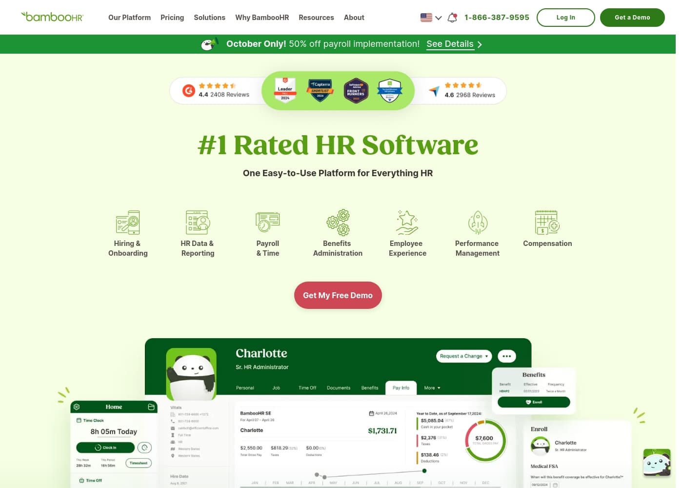 BambooHR首页截图