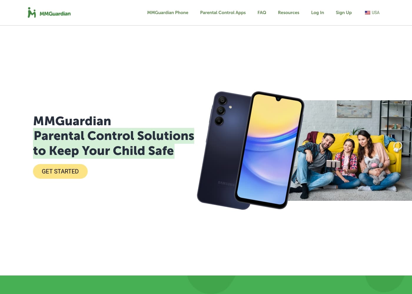 MMGuardianのホームページスクリーンショット