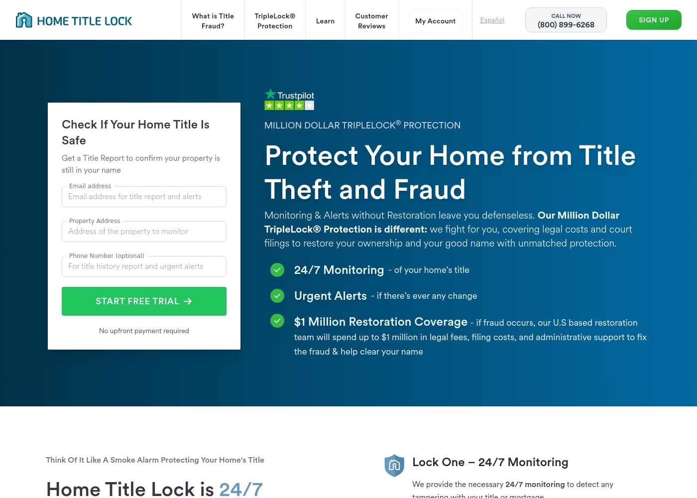 Home Title Lock 홈페이지 스크린샷