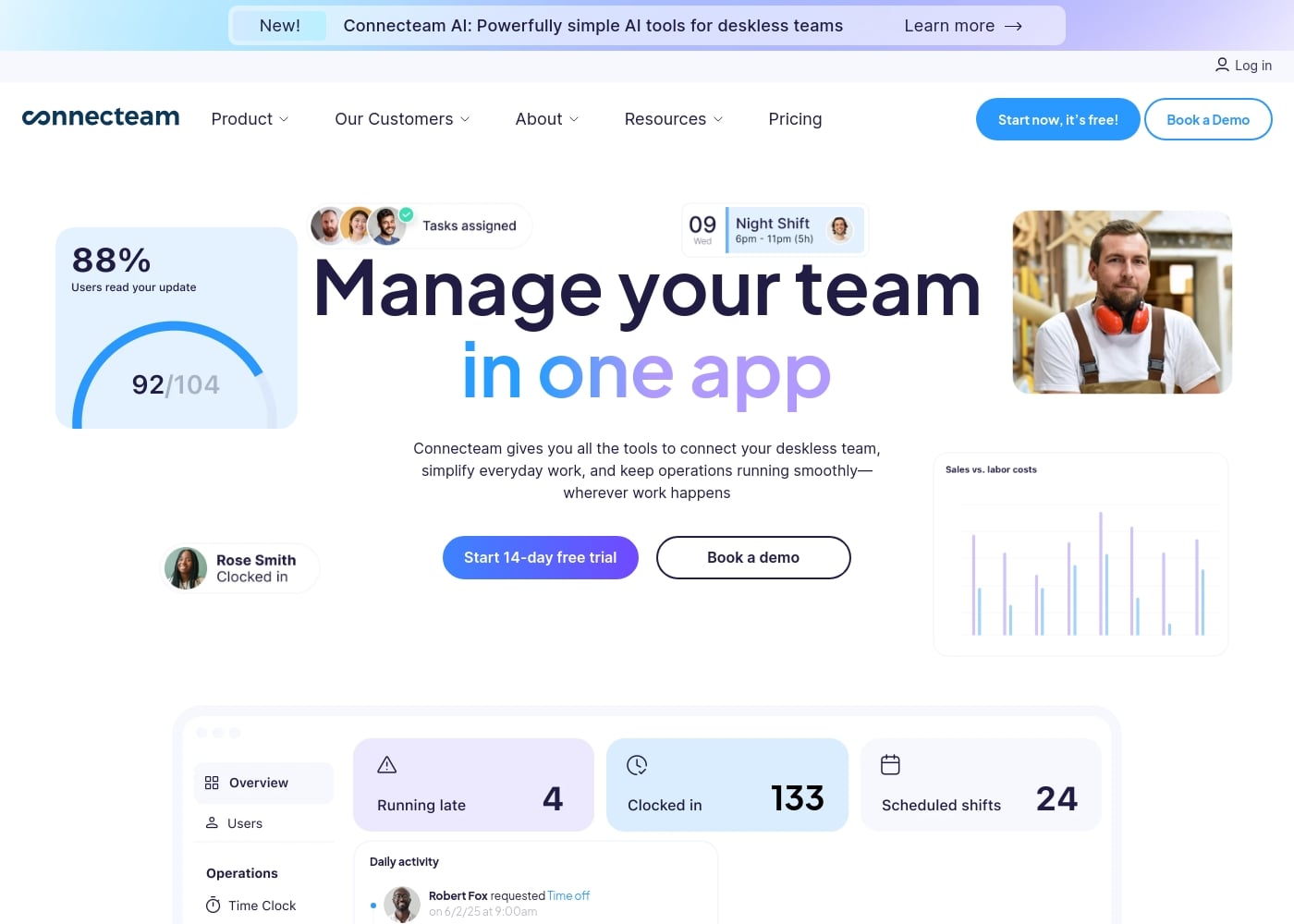 Connecteam首页截图