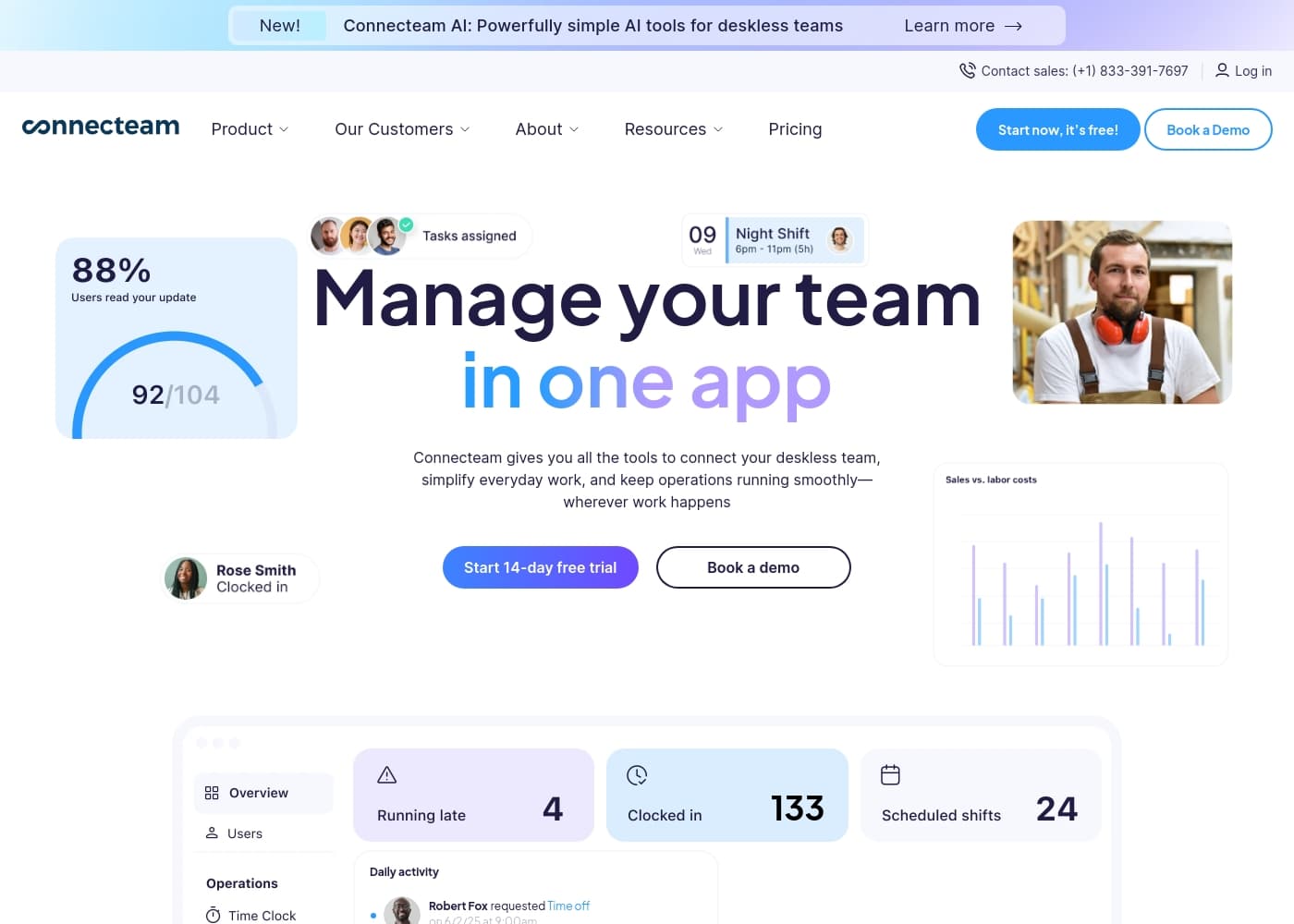 Connecteam首页截图