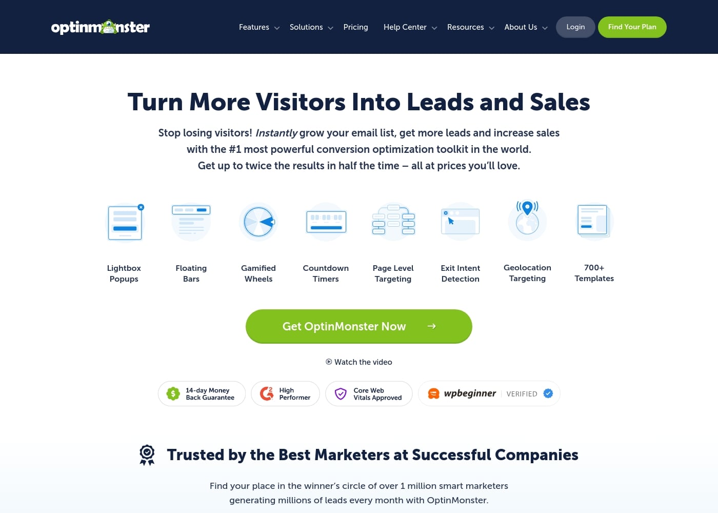 OptinMonster首页截图