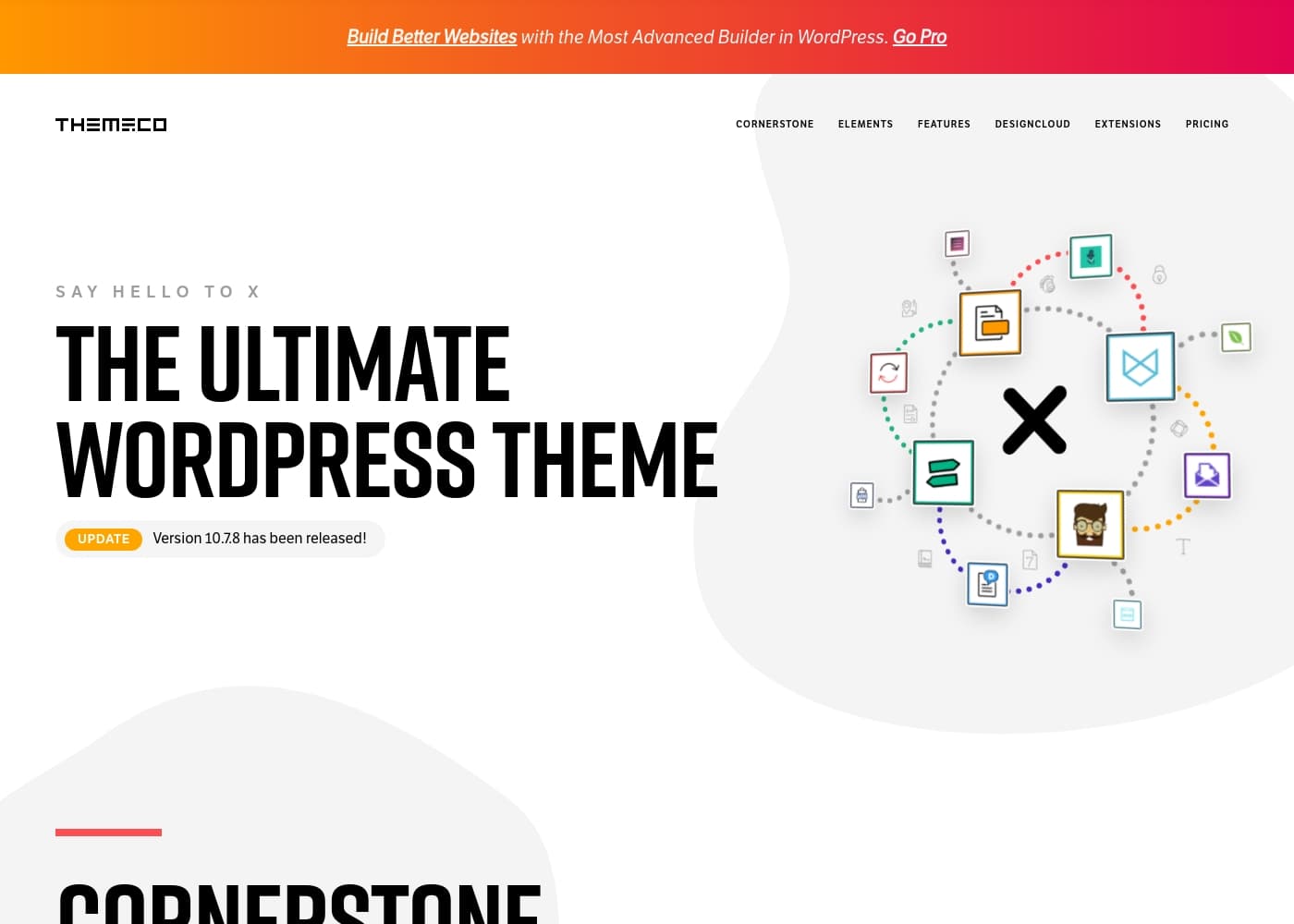 ภาพหน้าจอหลักของ X theme