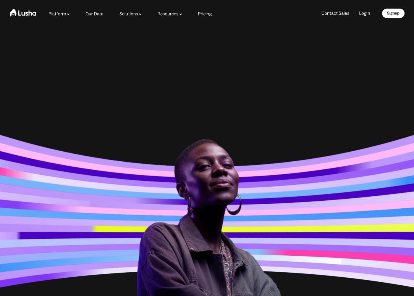 Скриншот главной страницы Lusha