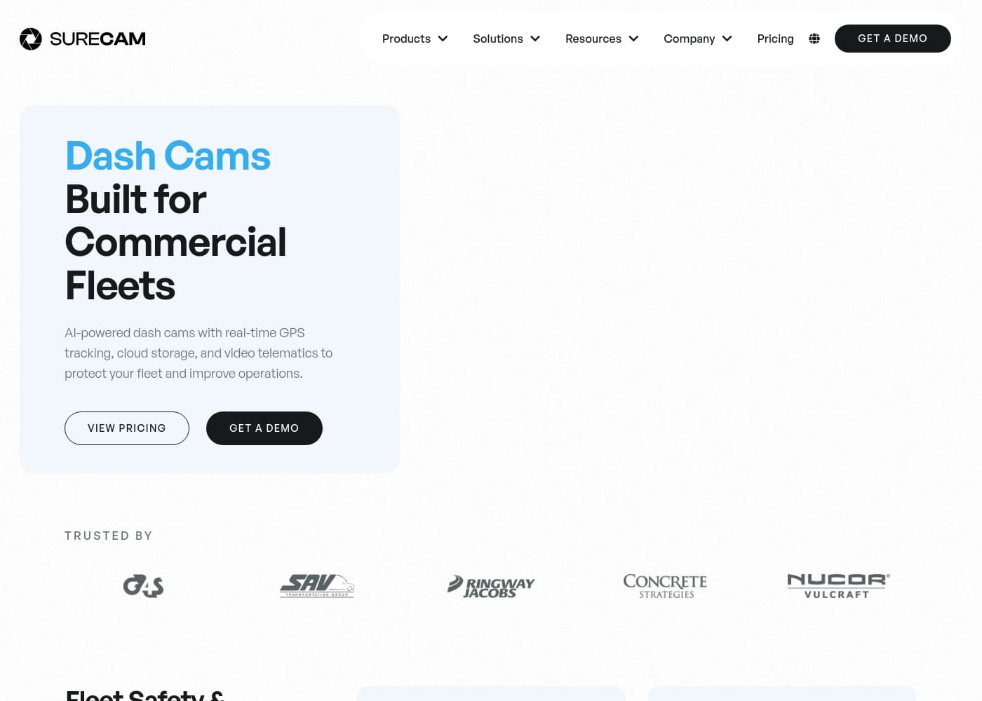 SureCam Homepage-Screenshot