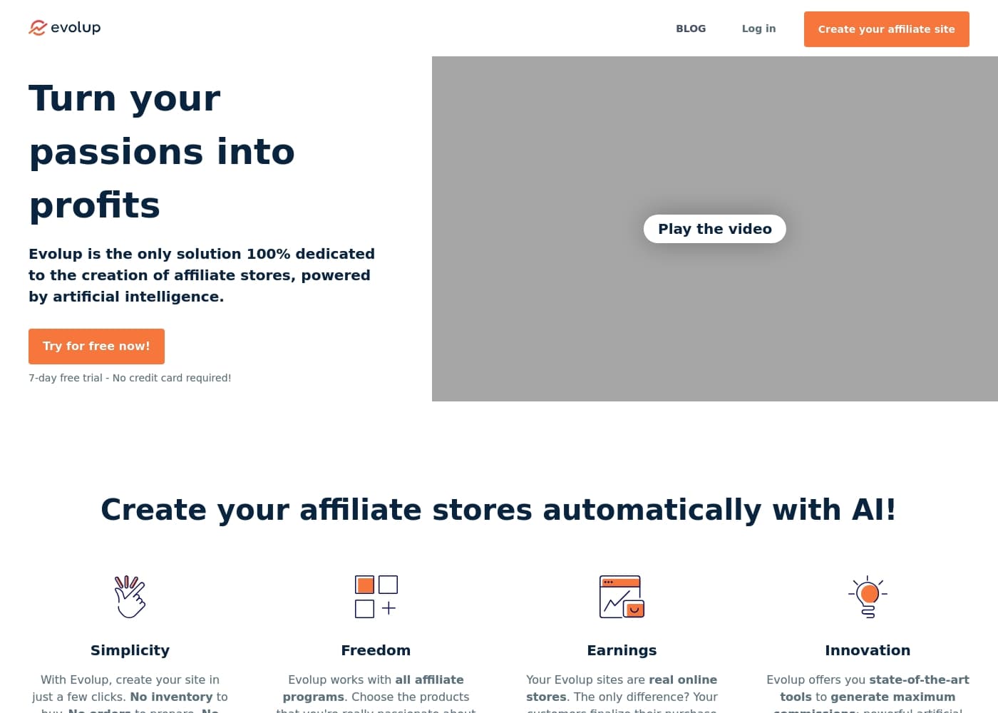 Evolup 홈페이지 스크린샷