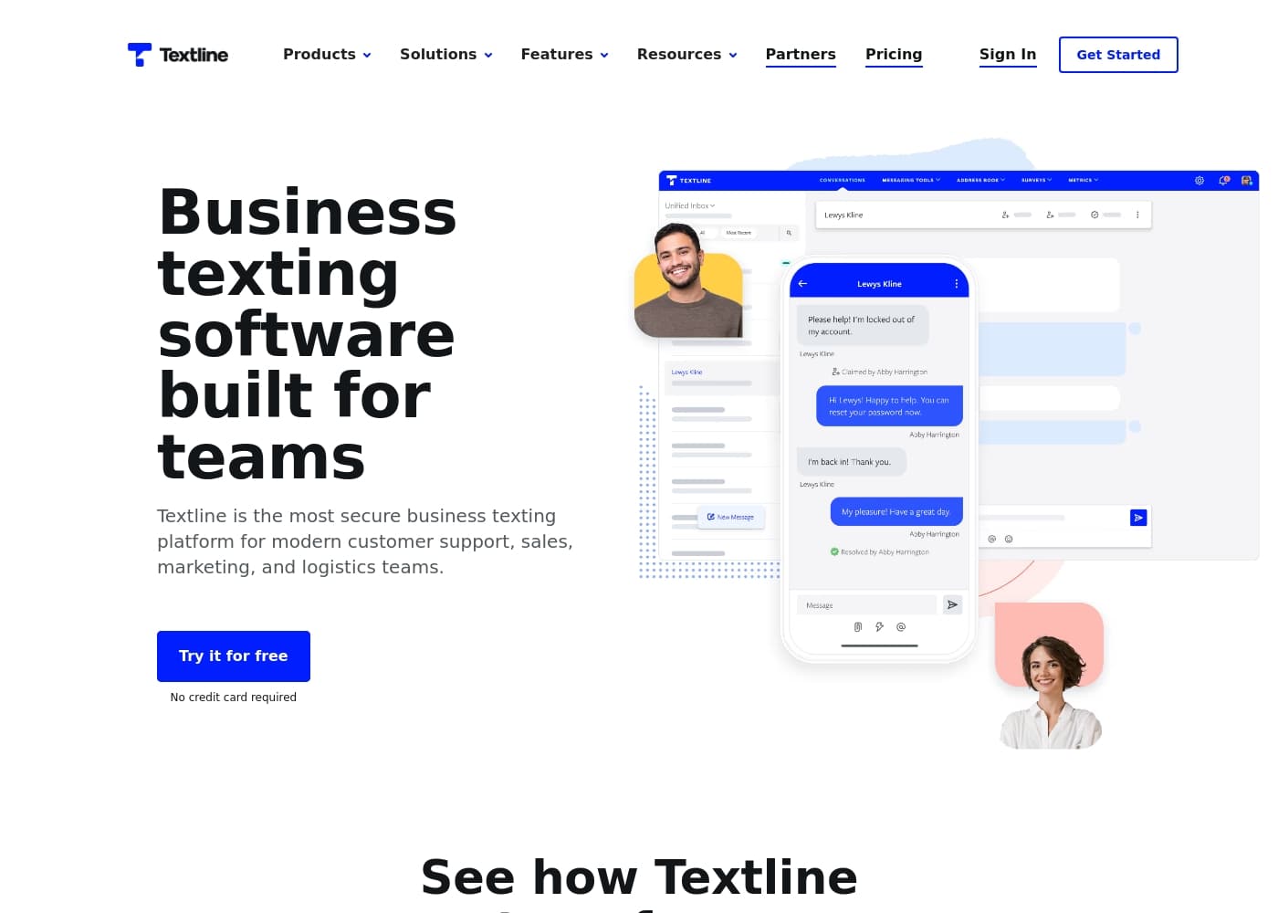 Textline首页截图