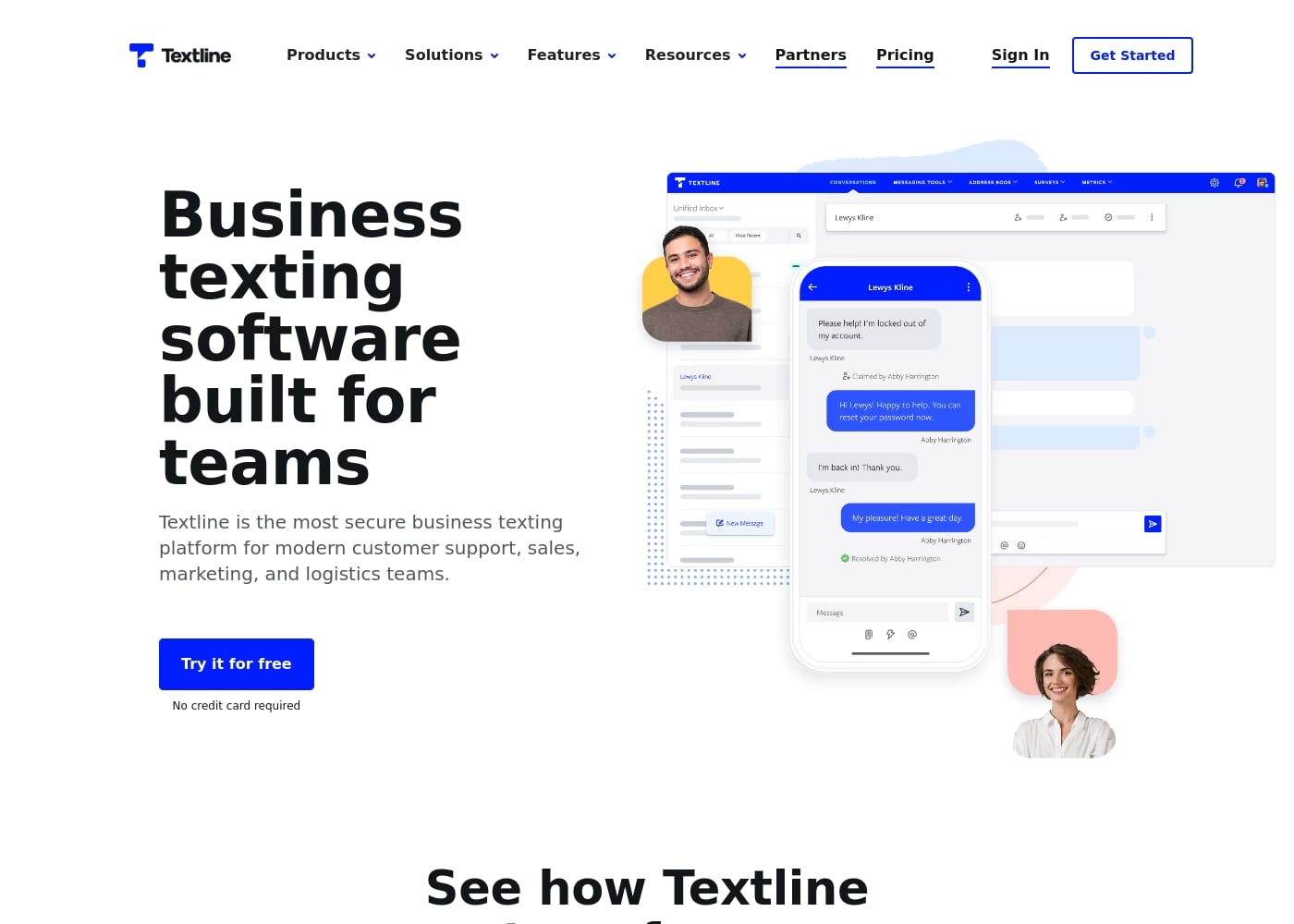 Textline首页截图