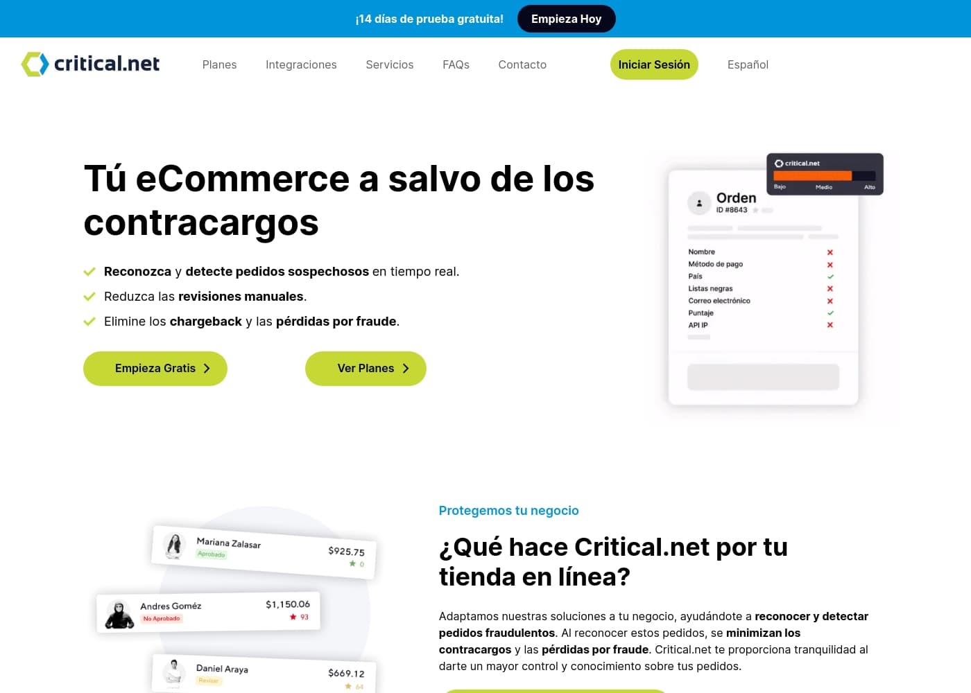 Critical.net homepage screenshot