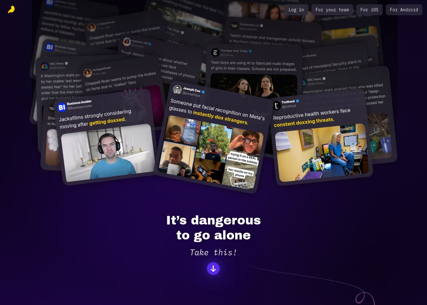 Kanaryのホームページスクリーンショット
