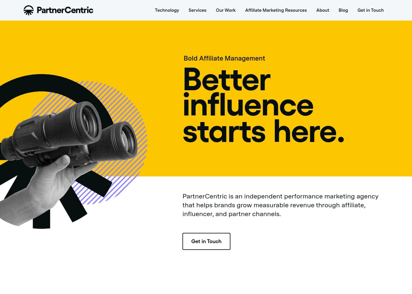 PartnerCentric Homepage-Screenshot