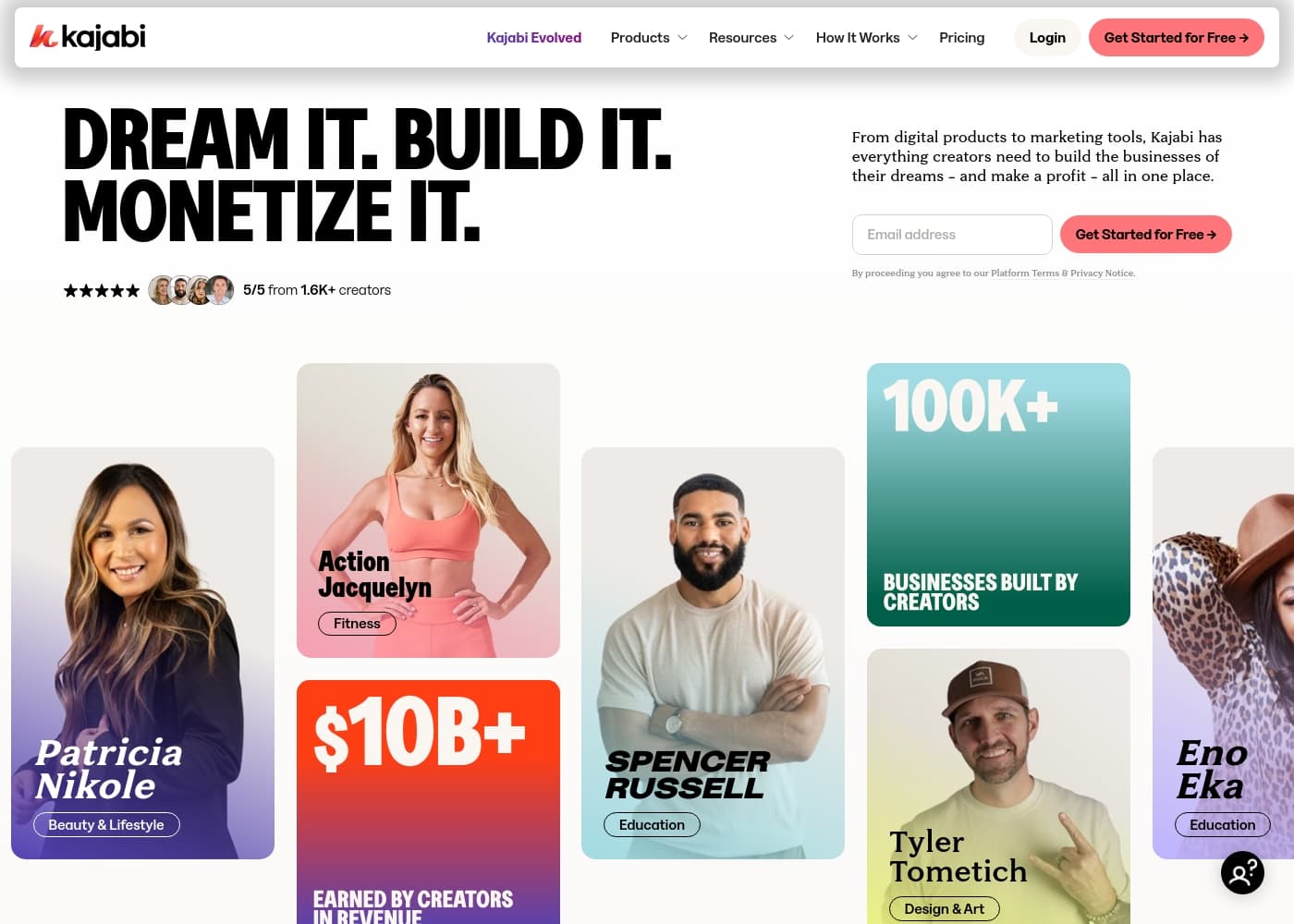 Скриншот главной страницы Kajabi