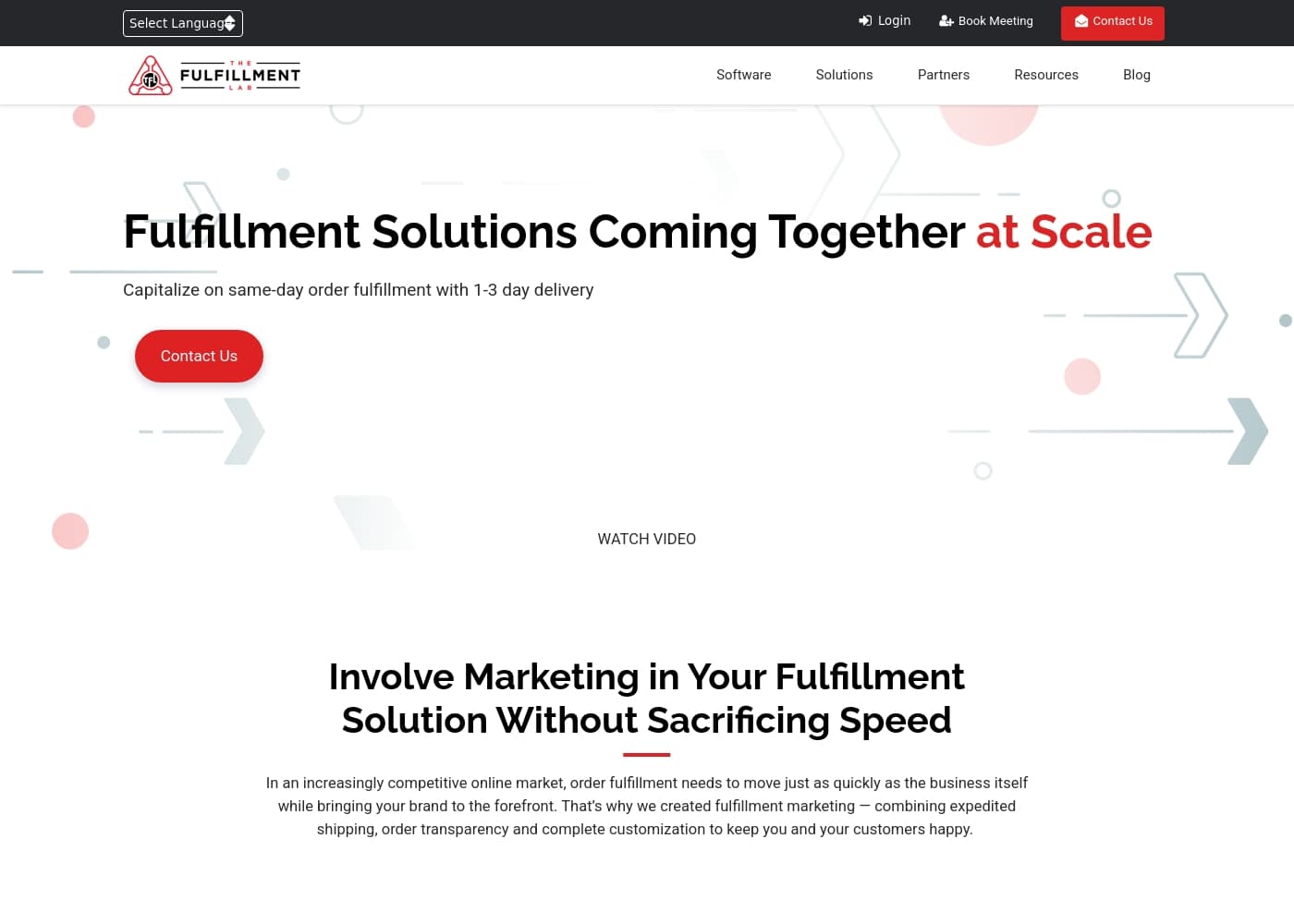The Fulfillment Lab homepage screenshot